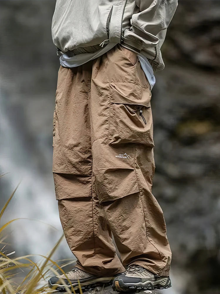 Vintage Baggy Hiking Cargo Pants Men Waterproof Casual Sport Jogging Sping Summer Parachute Pants Outdoor Wide leg Trousers