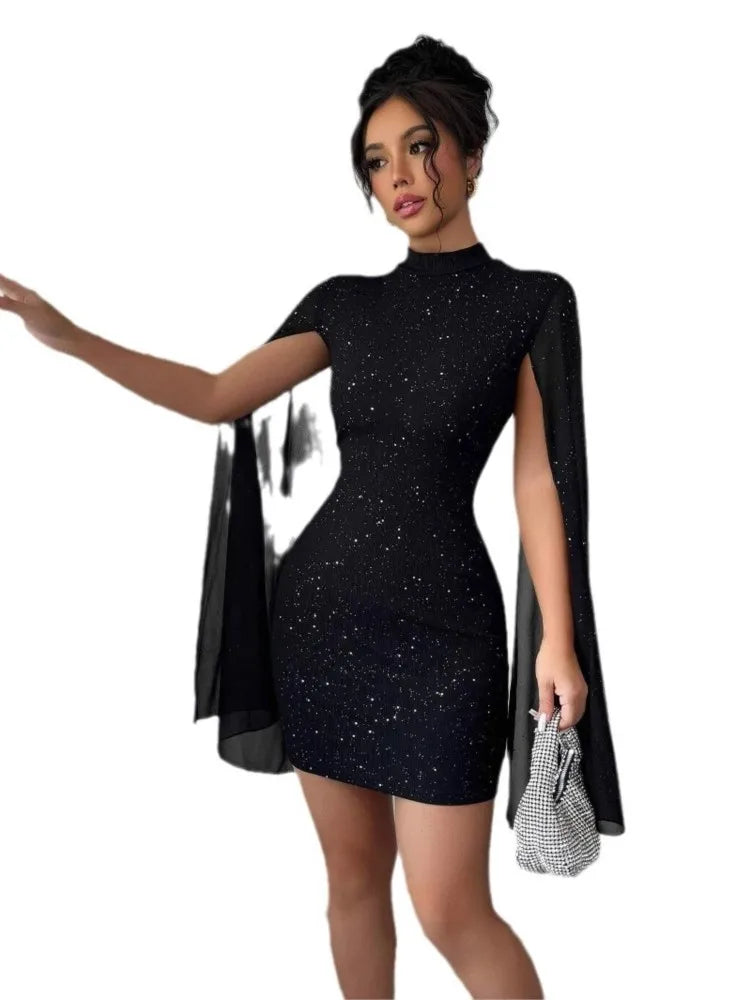 Spring Summer Black Dress New For Women Fashion Elegant Package Hips Mini Beach Party Dresses Robe Femme Womens Clothing