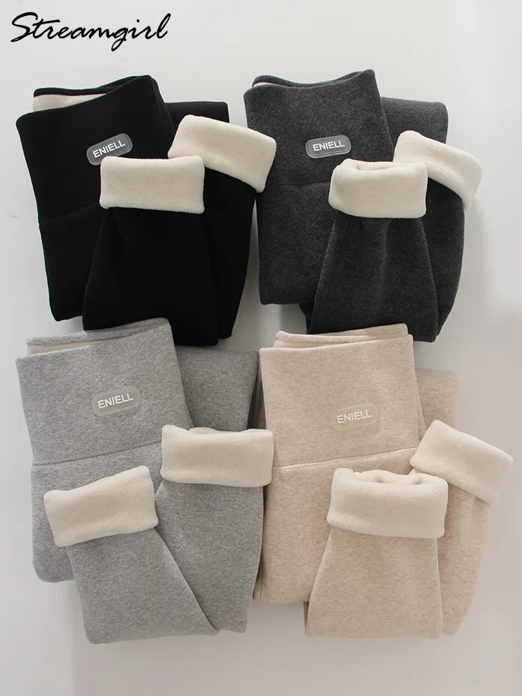 Winter Warm Leggings Women Black High Waist Skinny Warm Formal Pants Stretch Thick Fleece Women's Leggings Winter Outwear 2025