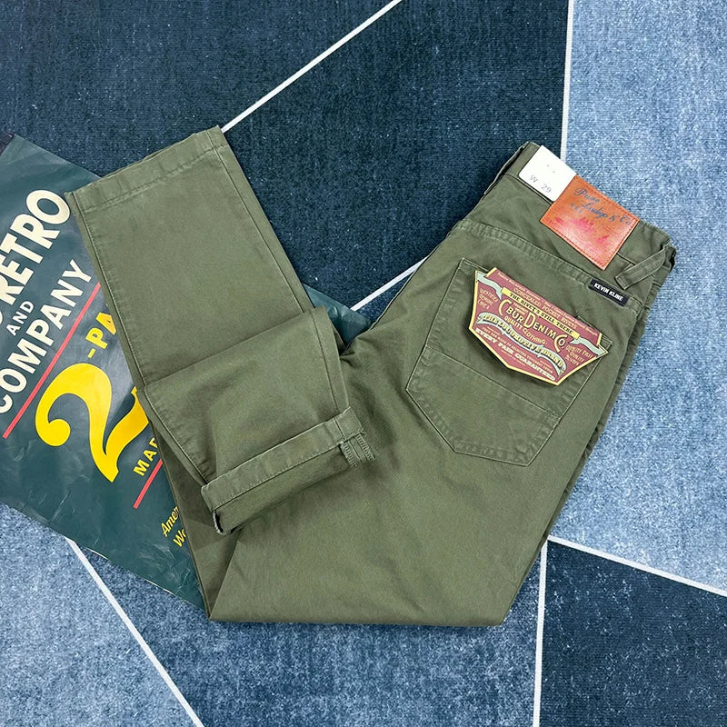 Heavy cotton straight leg casual pants men's American vintage to do old washed cargo pants