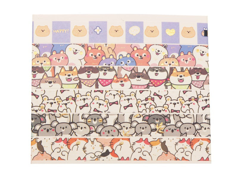 18 pcs/set Kawaii Animals Face Cartoon Washi Tape Set Masking Tapes Scrapbooking Diy Journal Stationery School Supplies Gift