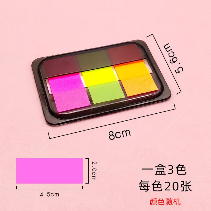100 Sheets of Waterproof Colored Transparent Sticky Notes , Pads for Planner Home & Office School  Mini Self-Adhesive Post Note