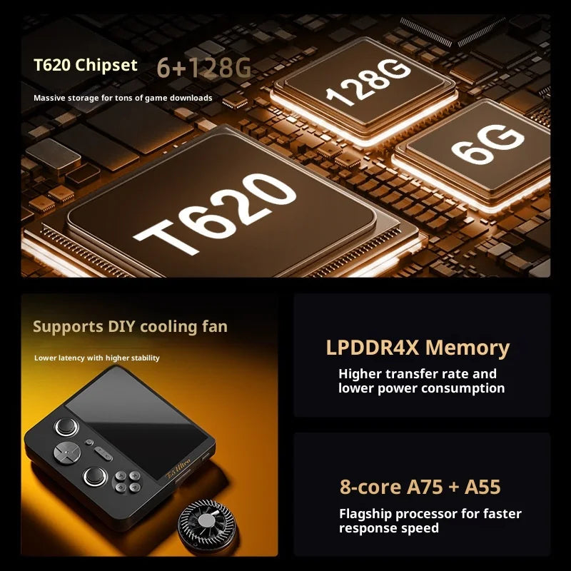 2025 New E5ultra Handheld Game Console With Dual Systems 6+128 Running Memory Cloud Gaming 5-Inch Ips Hall Joystick Game Console