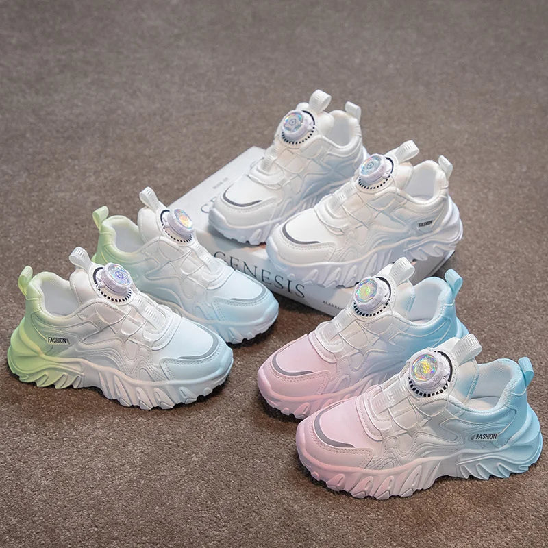 Autumn Leather Fashionable Sports and Leisure Shoes for Students, Anti Slip and Breathable Children's Shoes,Dad Shoes kids shoes