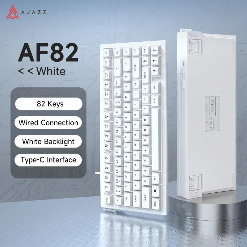AJAZZ AF82 Office Low Profile Keyboard RGB Wired/Wireless Gaming Keyboard 75% Layout 82 keys 4000mAh Battery for Win/Mac