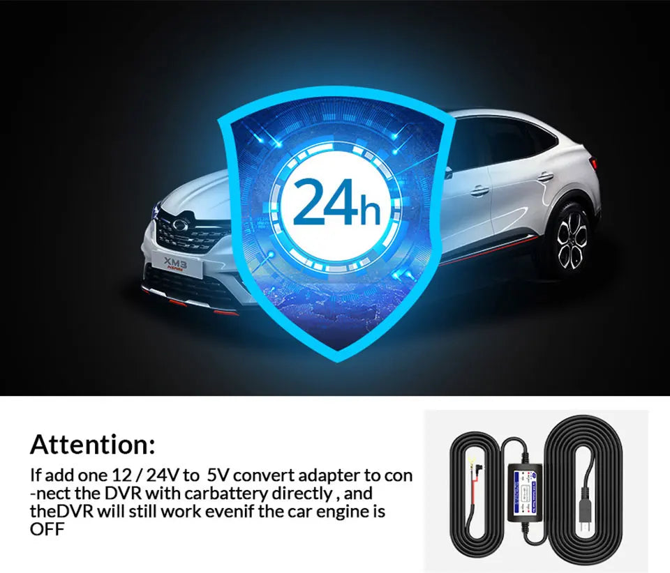 E-ACE Dash Cam 4K Car Video Recorder 170 ° Super Large Angle WIFI GPS 24H Parking Monitoring Car DVR 1080P Rear Camera Black Box