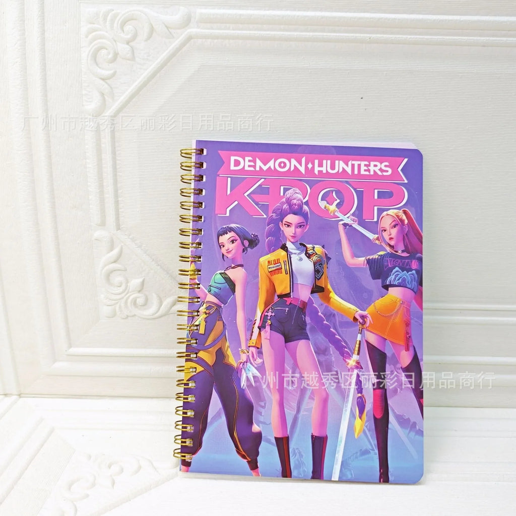 2026 New Kpop Demon Hunters Huntrix Saja Notebook Rumi Mira Zoey Anime Stationery Supplies Back To School Gifts 15*20.2cm