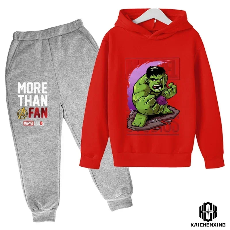 Hulk Hoodies Kids Tracksuits Boy Girl Spring autumn winter Sweatshirt Clothes Set Marvel- Super heros Hooded Pants Suit Children