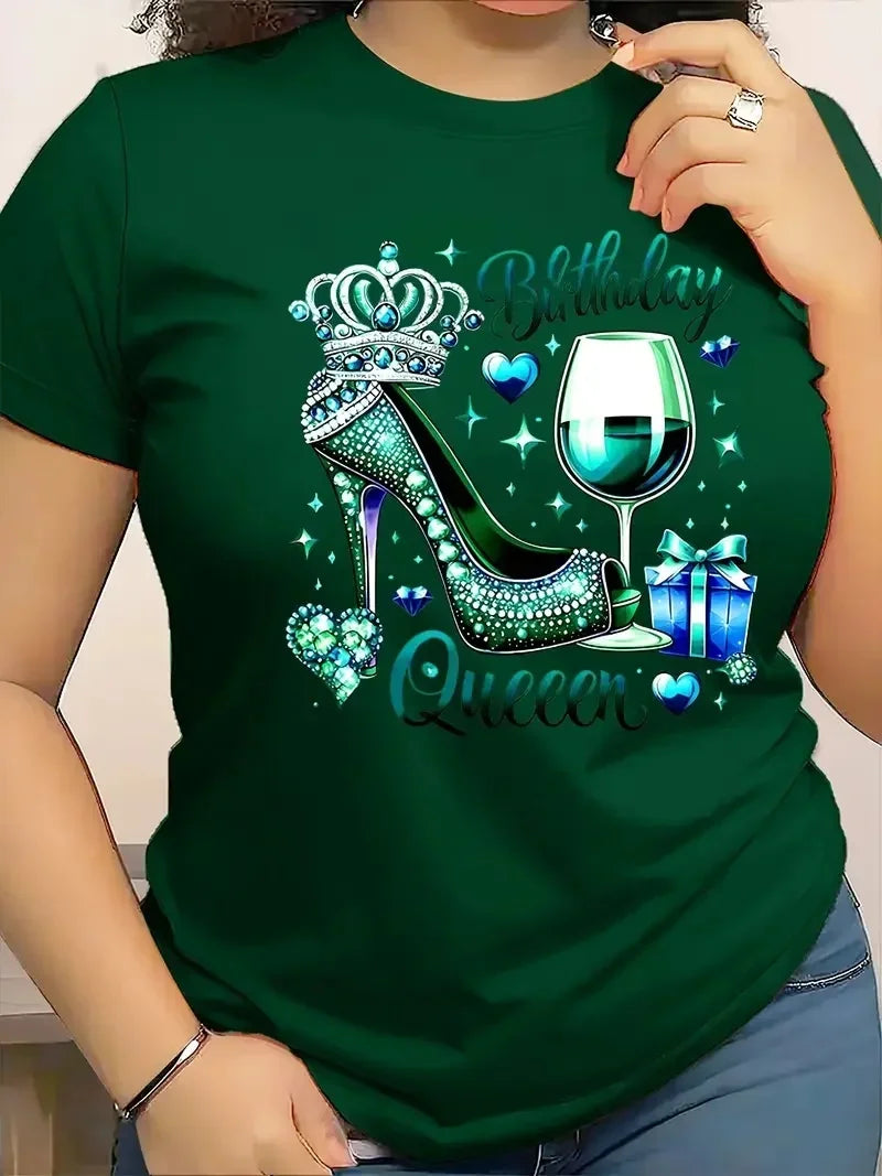 Women's 3D Graphic Print T-Shirt Casual Short Sleeve Crew Neck Top, Ideal for Birthday or Friend Gift for Outdoor Daily Sports