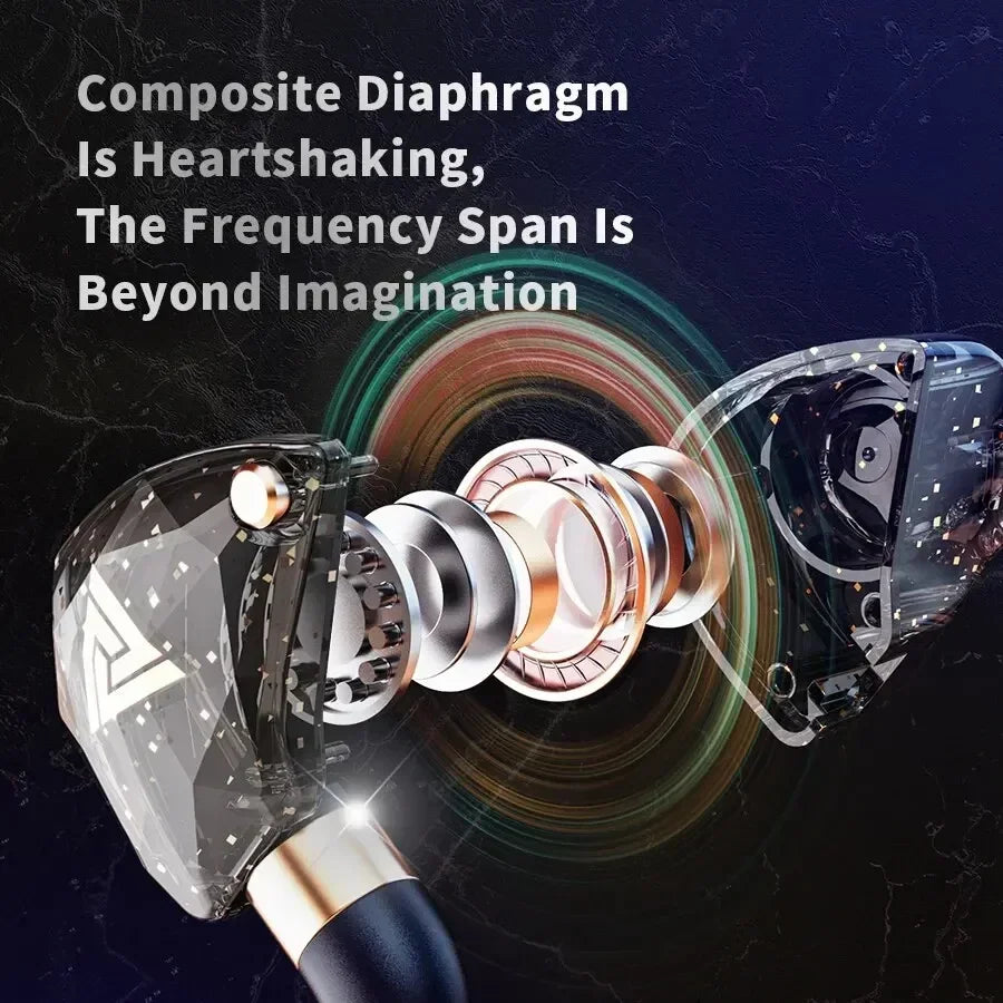 QKZ SK8 Dynamic Earphones HIFI Bass Earbuds In Ear Monitor Sport Noise Cancelling Gaming Headset 3.5mm Wired Headphone with Mic