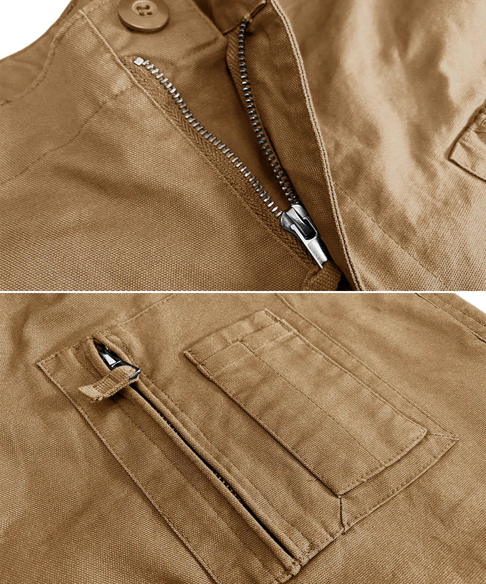 TACVASEN Safari Ripstops Multi-Pockets Work Pants Mens Outdoor Cargo Pants Spring Autumn Casual Cotton Hiking Combat Trousers