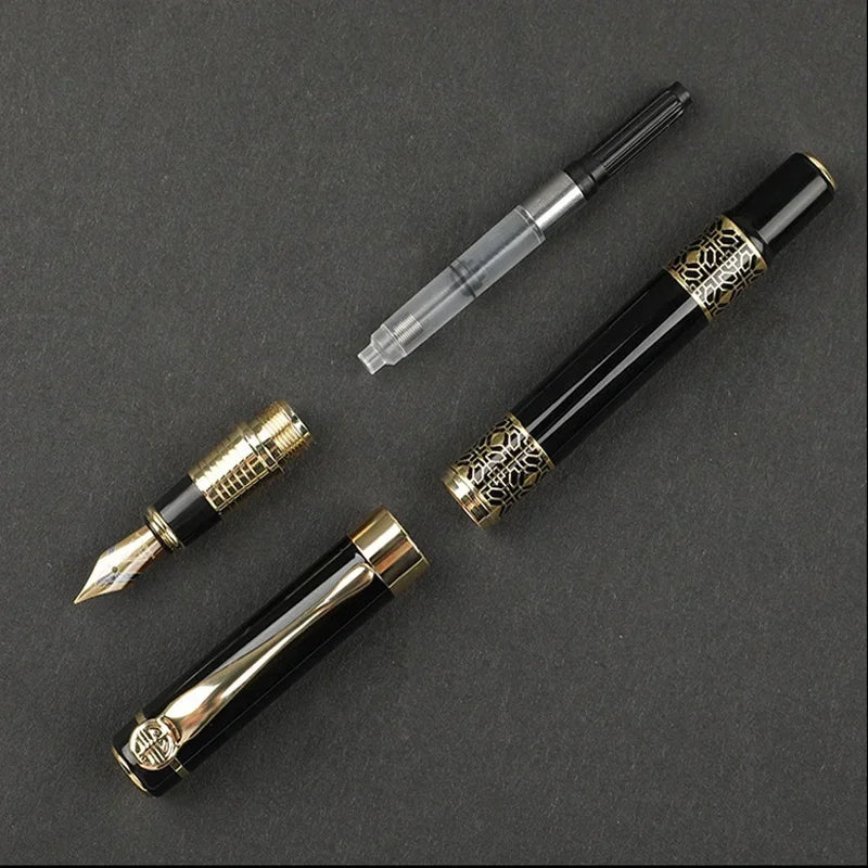 Retro Metal Fountain Pen F Nib Classic Design with Converter High Quality For Business Writing Office School Supplies Stationery