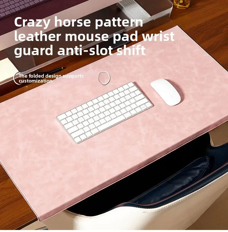 Folding Big Mouse Pad Elbow Guard Wrist guard PU Laptop Non-slip Easy To Clean Keyboard Mats Office Desk Mat Gaming mousepad