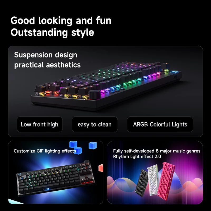 MCHOSE MIX87 Wired Gaming Keyboard Magnetic Swtich Keyboard 8K+256K Esport 0.08ms Low Latency E-Sports Custom Gamer Accessories