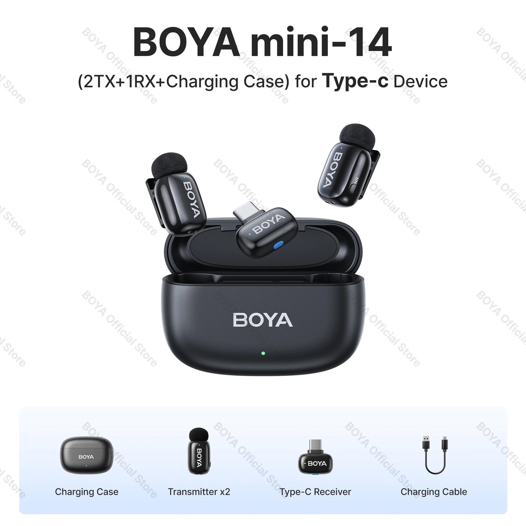 BOYA BOYA Mini Wireless Lavalier Lapel Microphone for iPhone iPad Android Type-C Phone Live Broadcast Audio Video Recording Vlog