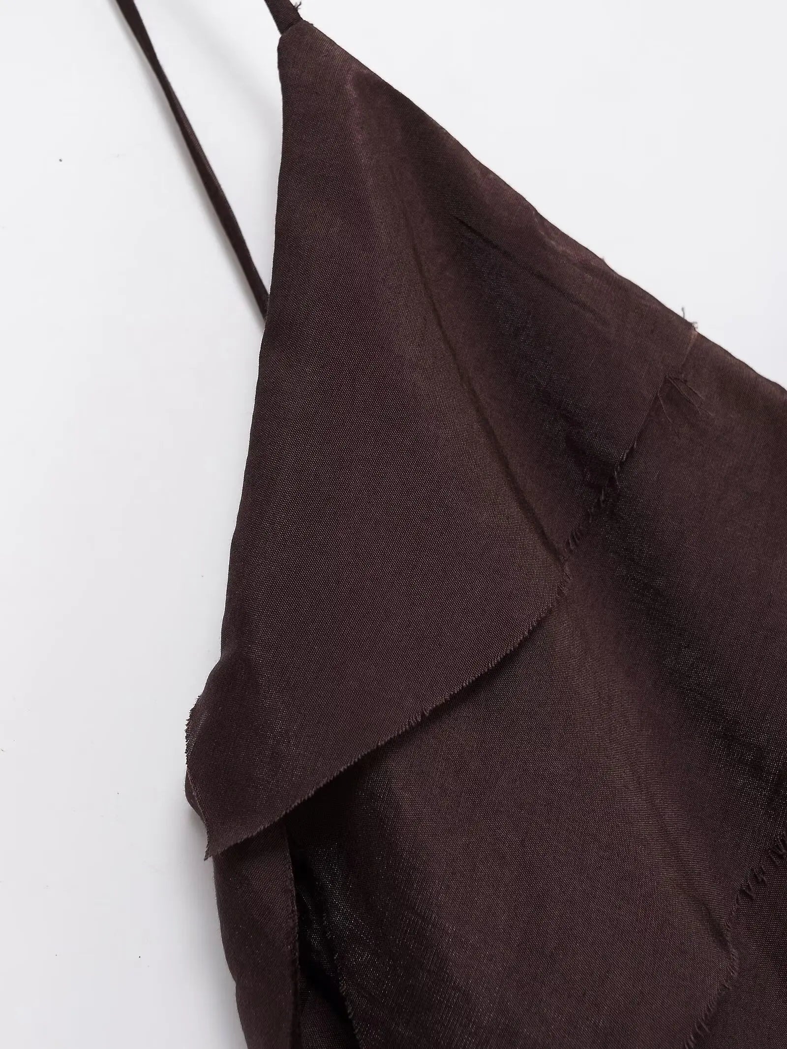 2025 summer new women's casual fashion simple comfortable design layered decorative sling long dress