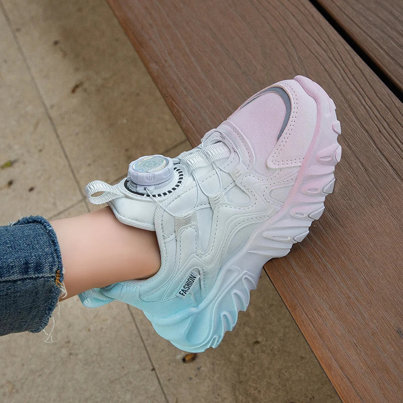 Autumn Leather Fashionable Sports and Leisure Shoes for Students, Anti Slip and Breathable Children's Shoes,Dad Shoes kids shoes