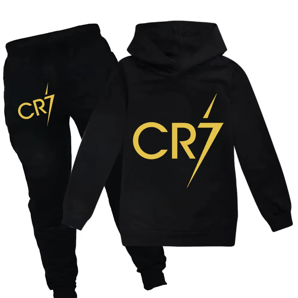 3-12 Years Kid's Clothes Hoodie +Pants Suit 2pcs Set Boy Tracksuit Spring Autumn Sweatshirt Set Football CR7 Children Sportsuit