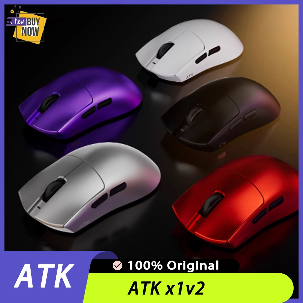ATK x1v2 Wireless Dual 8K Dual Mode Mouse PAW3395/3950 Ultra  Gaming Mouse ULTRA MAX Ergonomics Accessory Long Batter Life Gamer