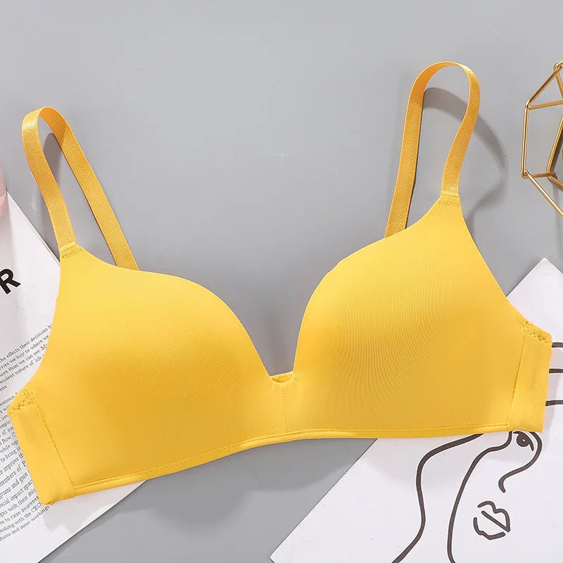 12 color light and thin seamless lingerie without steel ring, women's bra with breathable and gathered bra