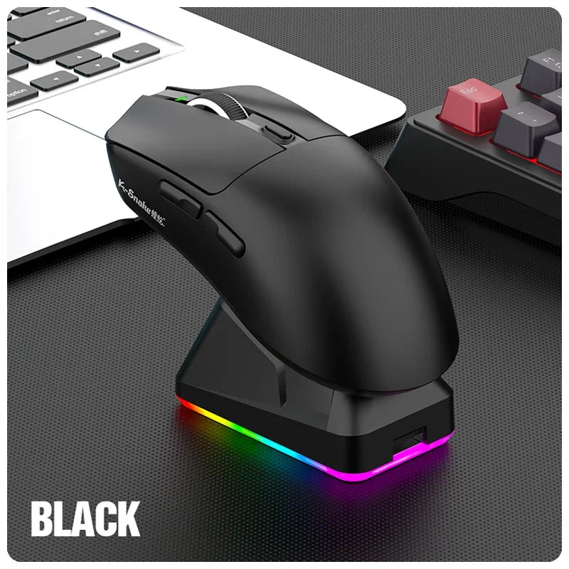 X11 PAW3311 Tri-Mode Bluetooth Mouse 12000 DPI Wireless Mouse Gaming Mouse RGB Touch Magnetic Charging Base BT/2.4G/Wired Mice