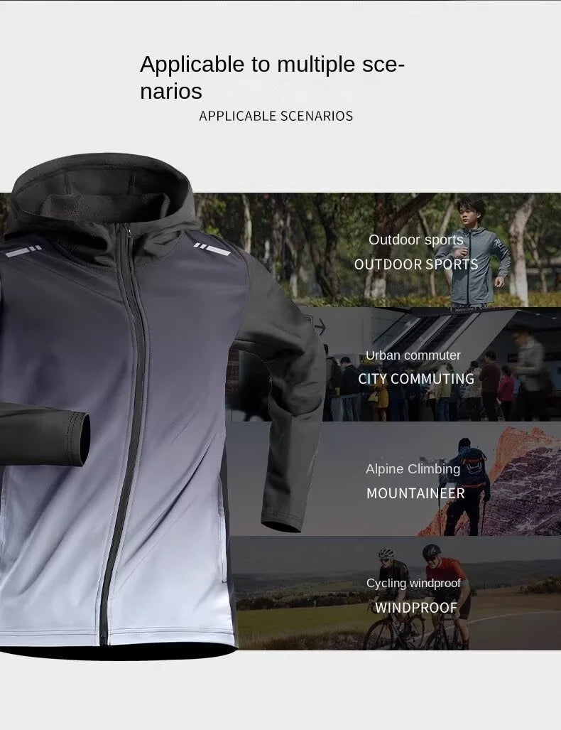 Running Jacket for Men, Autumn Quick Drying Sports Windbreaker, Fitness Top, Professional Morning Running Training Suit with Fle