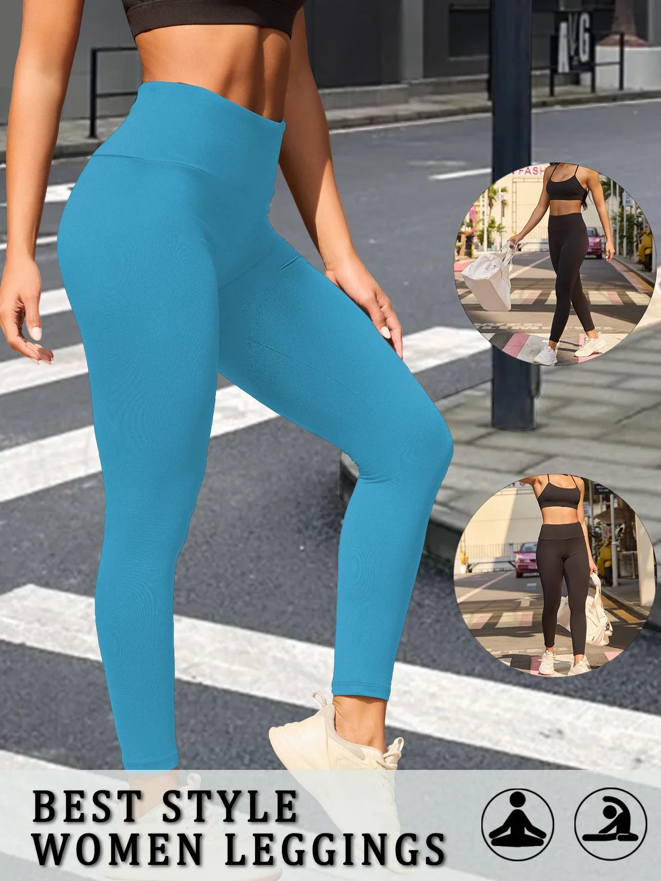 Women's Super Soft Leggings High Waisted Tummy Control No See Through Workout Yoga Running Athletic Push Up Gym Fitness Leggings