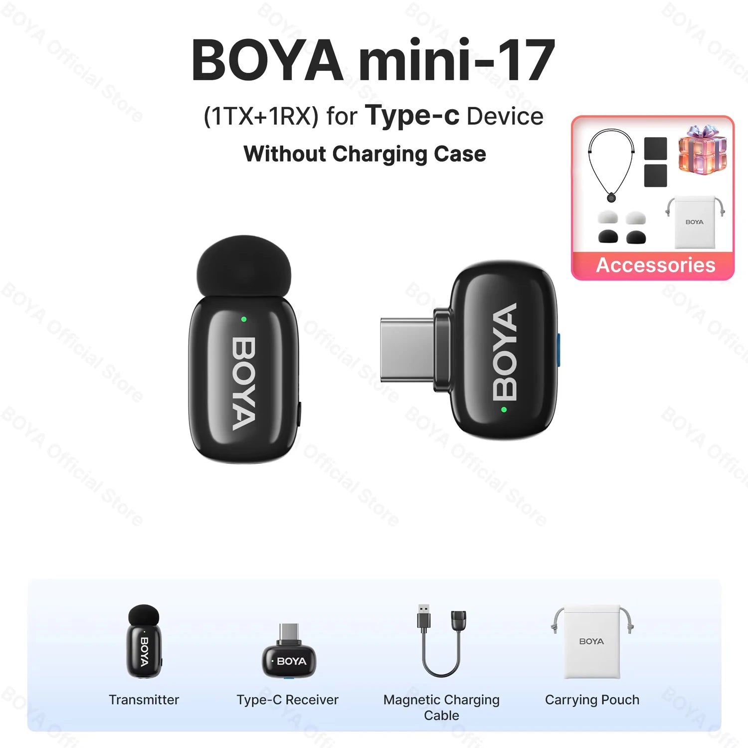 BOYA BOYA Mini Wireless Lavalier Lapel Microphone for iPhone iPad Android Type-C Phone Live Broadcast Audio Video Recording Vlog