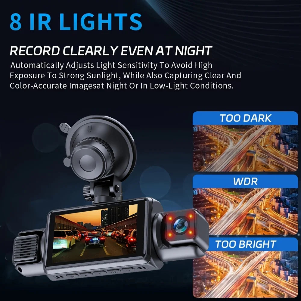 4 Channel Dash Cam wifi dashcam for car dvr Video Recorder Night Vision 24H Parking Monitor Black Box 360° Car Recording Camera