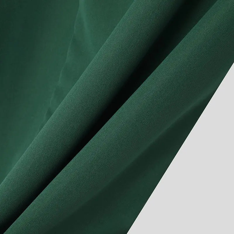 INCERUN Men Shirt Solid Color Lace Up Long Sleeve Loose Casual Men Clothing Streetwear 2024 Fashion Leisure Male Shirts S-5XL