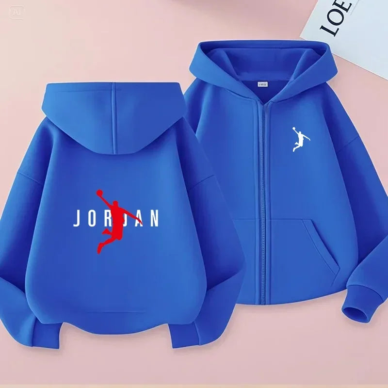 Children's Cardigan Sports Hoodie Casual Top Clothes Boys Girls Sweatshirt 3-12 Yrs Zipper Style Fashion Charming Jogging Coat