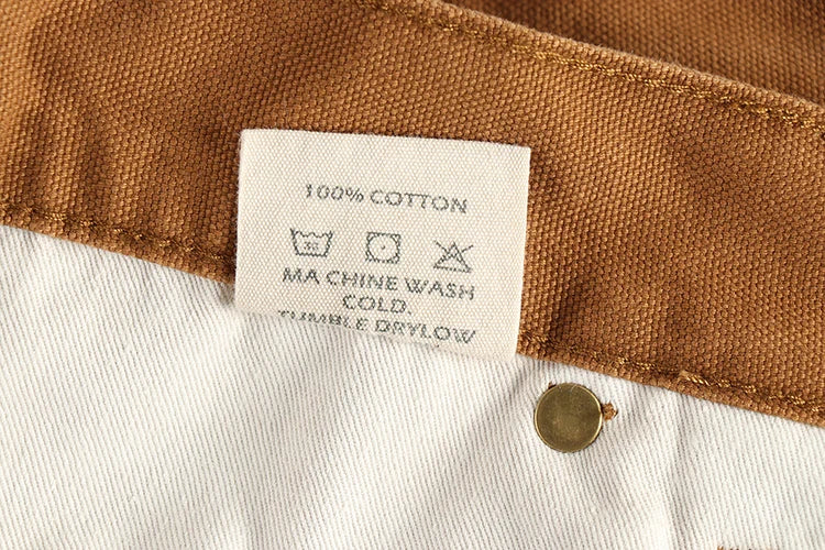 May Khaki heavy chunky overalls dyed blue striped straight trousers men's reproduction trend primary color pants