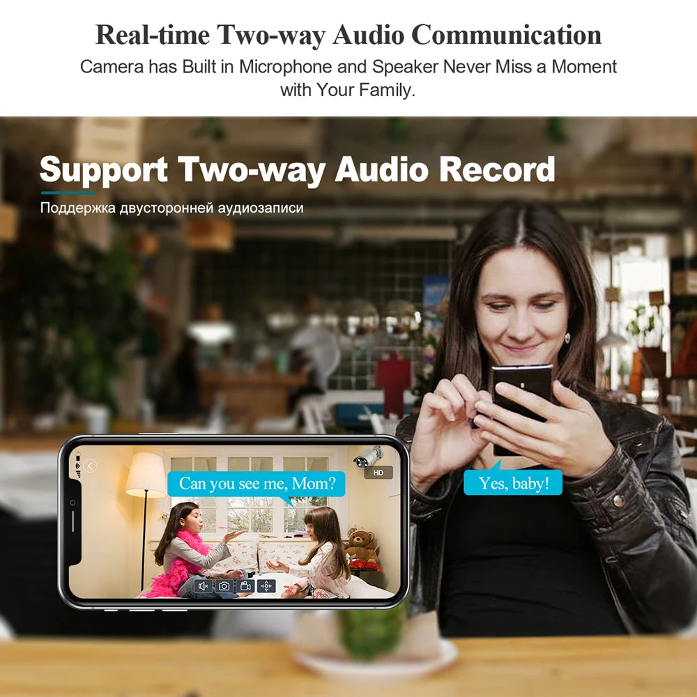 Techage HD 4MP AI POE IP Camera Two Way Audio IR Night Outdoor Waterproof CCTV Video Security Surveillance Camera For NVR Kit