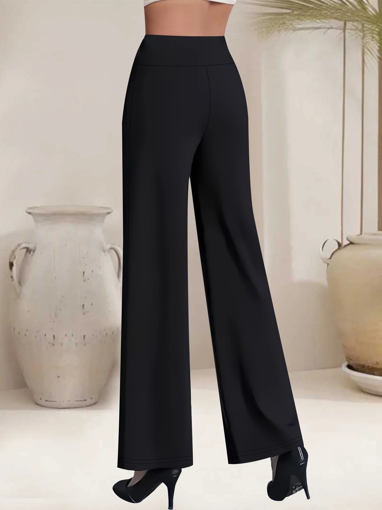 1 pair of high waisted straight leg pants - elegant pants for women, versatile for spring, summer, autumn, winter, office wear
