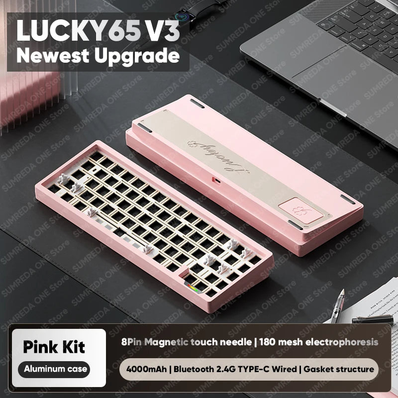 Weikav Lucky65 V3 Lucky65 V2 NUT65 Wireless Aluminum Mechanical Keyboard Kit 60% Bluetooth 2.4G Wired RGB Hotswap Gamer Keyboard