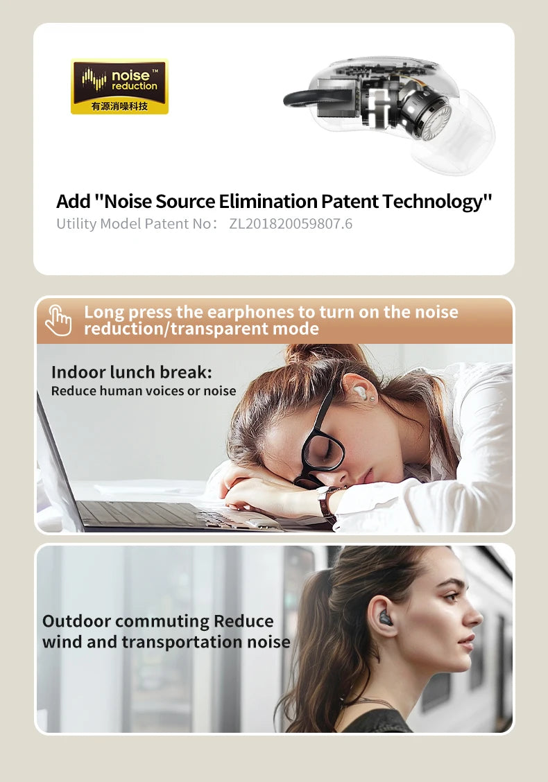 Xiaoyou In-Ear Bluetooth Headphones with Active Noise Cancellation, Specialized for Sleep