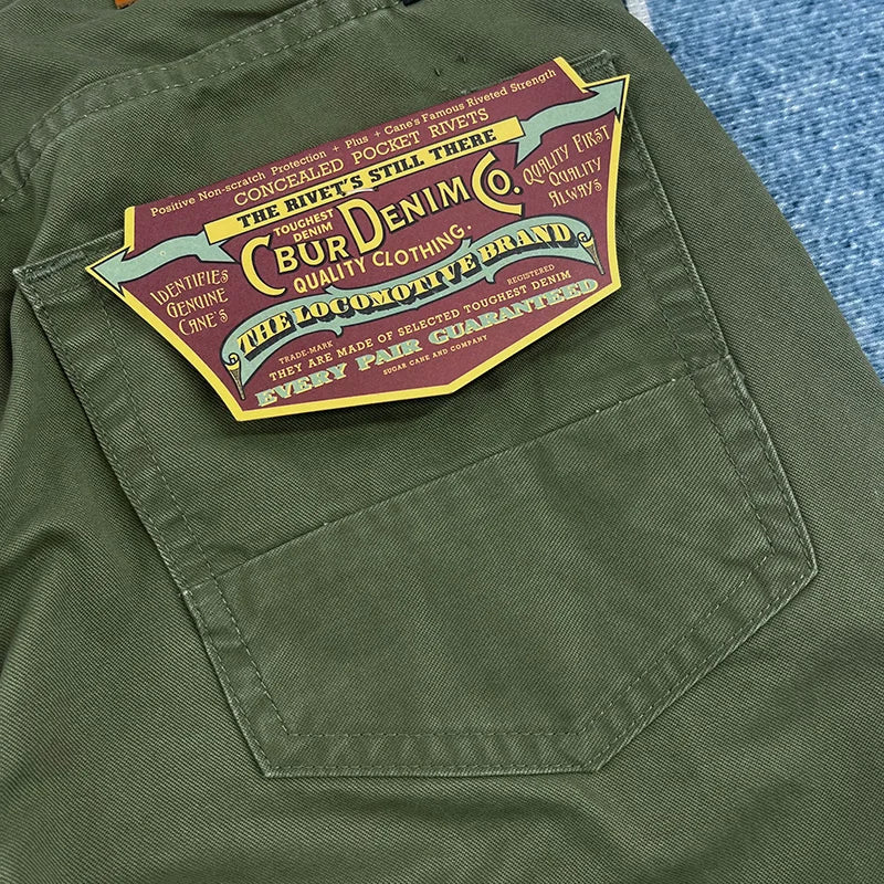 Heavy cotton straight leg casual pants men's American vintage to do old washed cargo pants