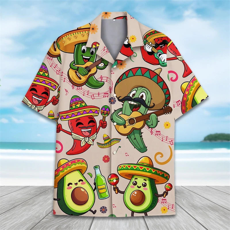 2025 Summer Animal Graphic Men Hawaiian Shirt 3d Shirt For Men Flower Print Plus Size Hawaiian Shirts Beach Flower Camisa