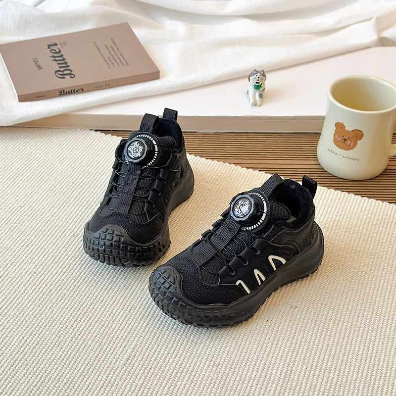 Children's Casual Cotton Shoes 2025 Autumn Winter New Boys Girls Retro Sports Shoes Kids Non-Slip Warm Plush Fashion Sneakers