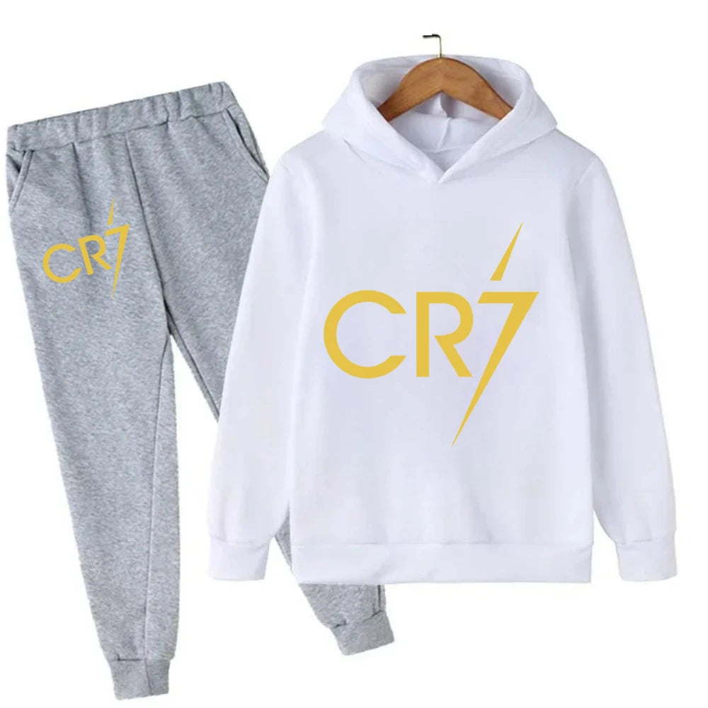 3-12 Years Kid's Clothes Hoodie +Pants Suit 2pcs Set Boy Tracksuit Spring Autumn Sweatshirt Set Football CR7 Children Sportsuit