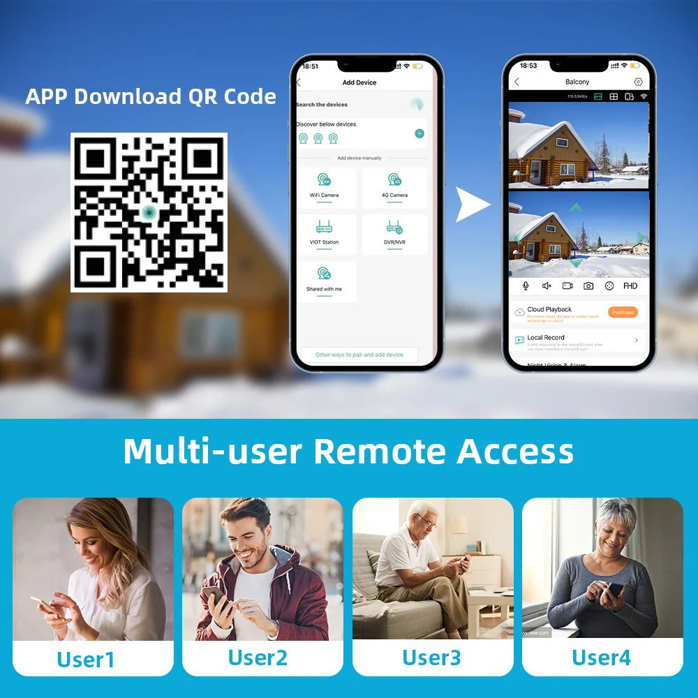 8MP 4K iCSee WiFi Camera PTZ Dual Screens Auto Tracking Night Vision CCTV Surveillance Camera Outdoor 6MP Security IP Camera