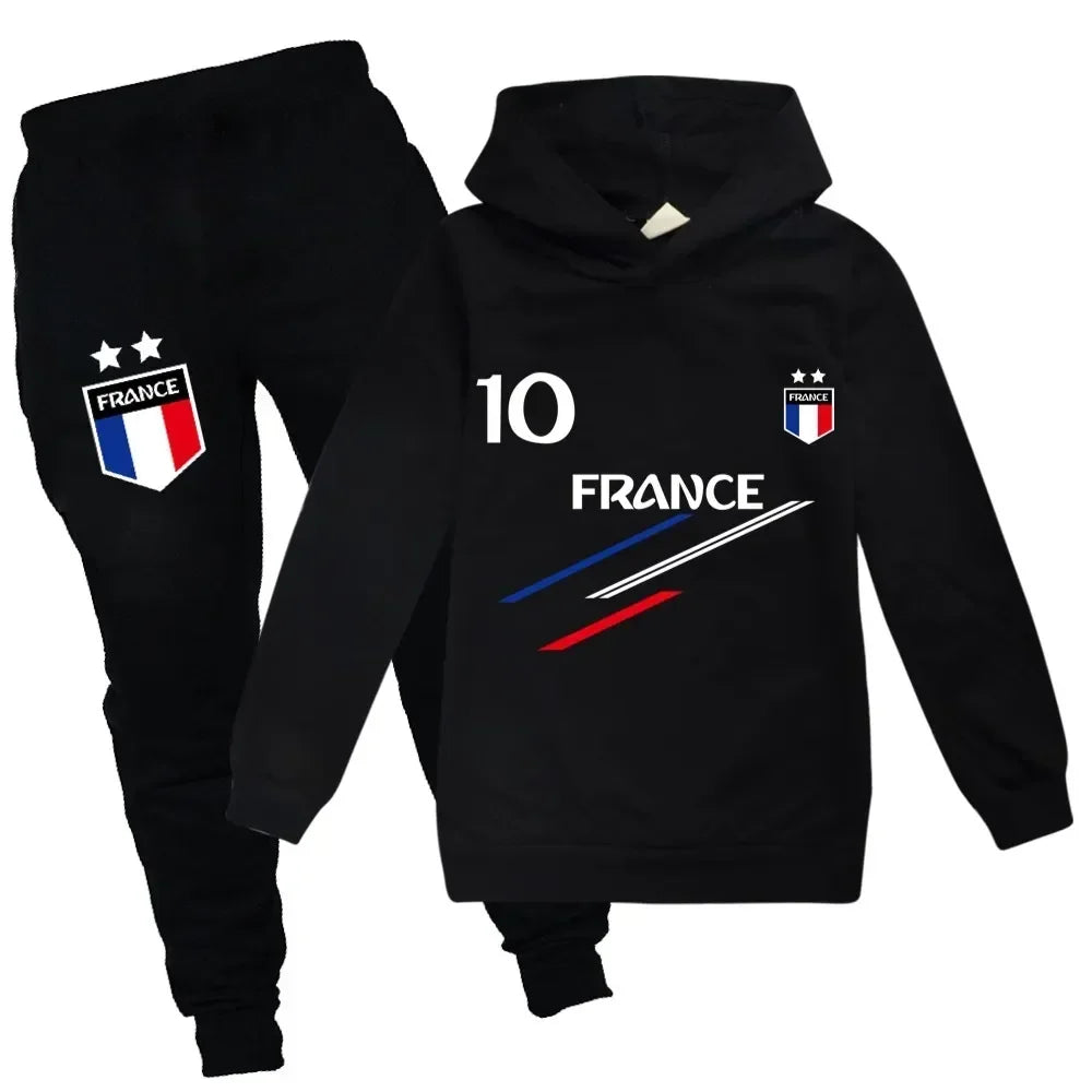 2025 Autumn New Kids Clothes Boys France Football 10 Tracksuit Tops Pants 2PCS Children Boy Spring Outfits Girls Sets 2-14 Years