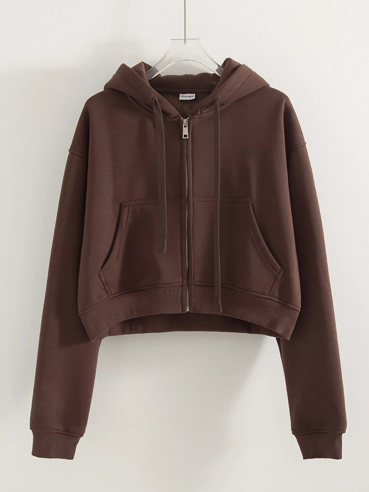 Winter Fleece Pants Set Women Brown Tracksuit Two Pieces Long Sweatpants Zipper Sweatshirts 2 Piece Gray Sweatsuit For Women Set