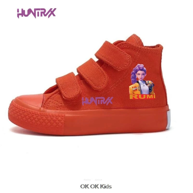 Hot KPop Demon Hunters Rumi Children's Canvas Shoes High-Top For Girl Kids Sneakers Breathable Sports Shoes Student Tennis Shoes