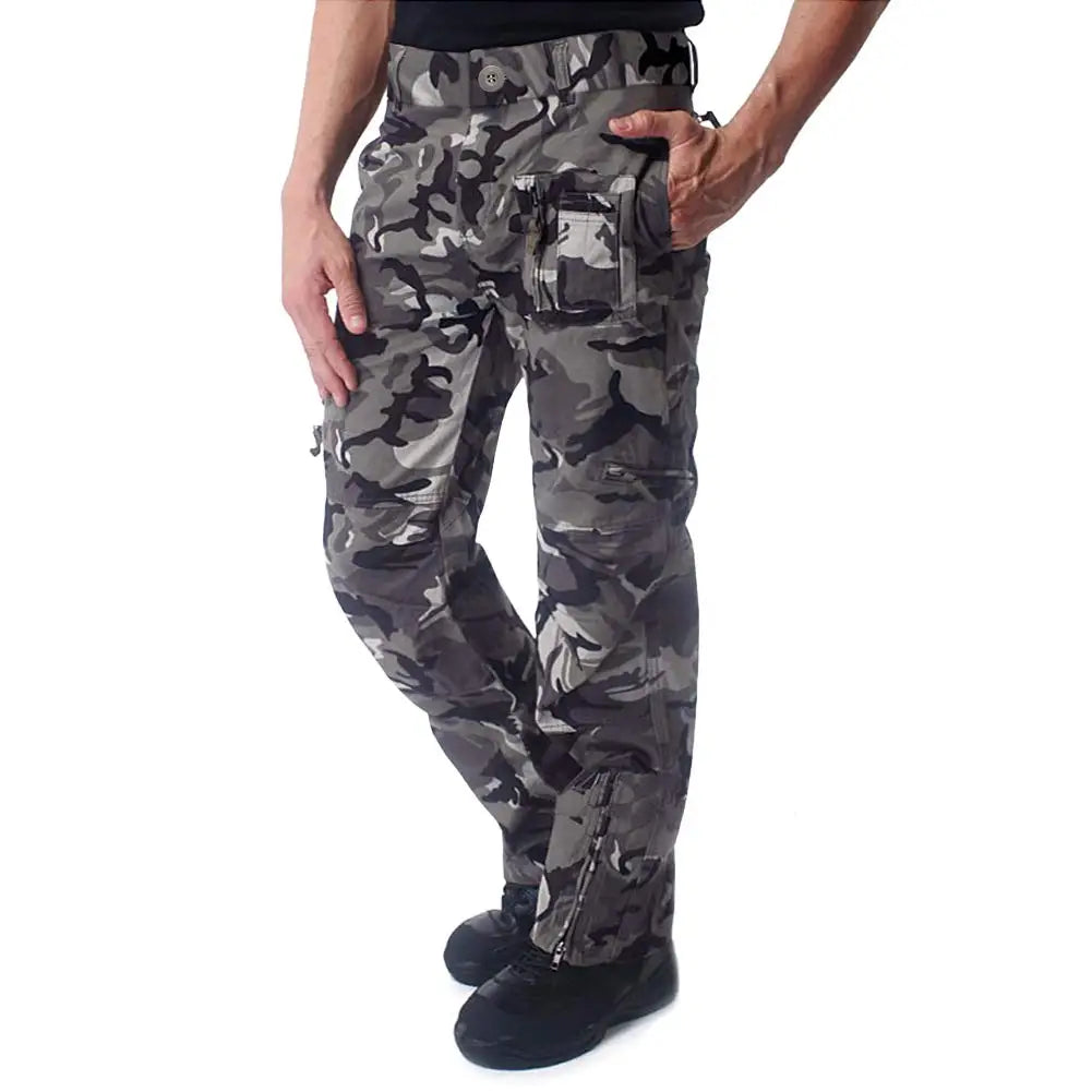 TACVASEN Safari Ripstops Multi-Pockets Work Pants Mens Outdoor Cargo Pants Spring Autumn Casual Cotton Hiking Combat Trousers