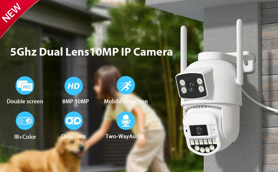 BESDER 8MP 4K PTZ IP Camera 8x Zoom Dual-Lens Human Detect CCTV Camera 4MP Smart Home Outdoor Wifi Surveillance Camera ICSEE APP