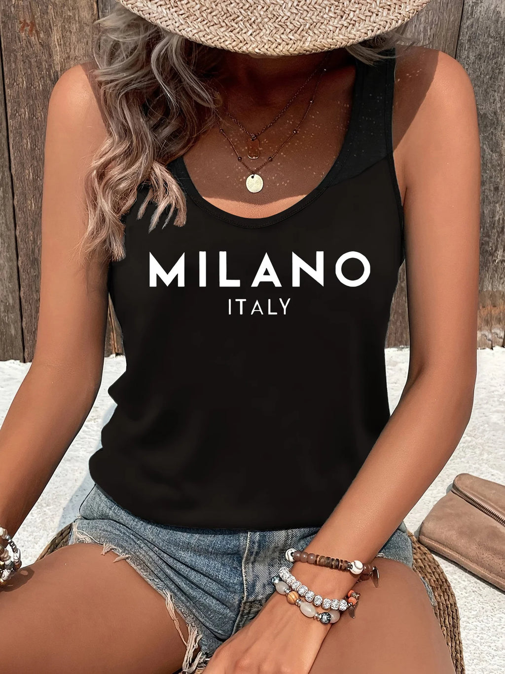 Loose plus size wing pattern printed round neck white vest summer casual sleeveless top women's clothing