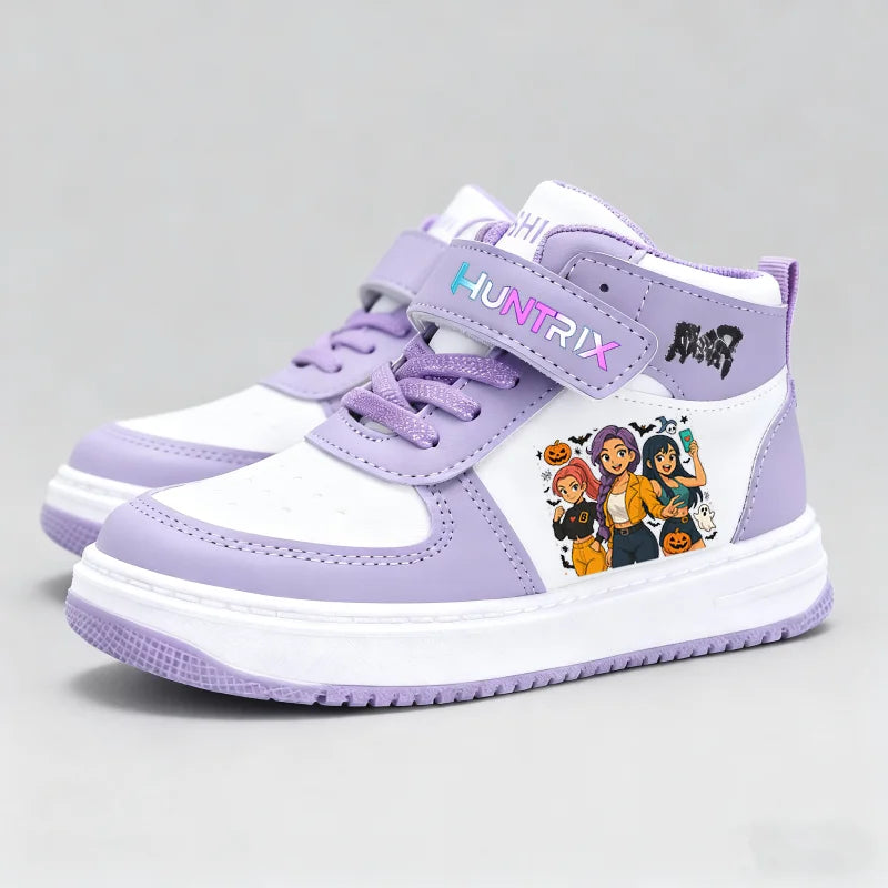 KPop Demon Hunters Kids Sneakers Girls Casual Shoes Children's Cute Cartoon Toddler Student Running Sports Shoes Size 26-37