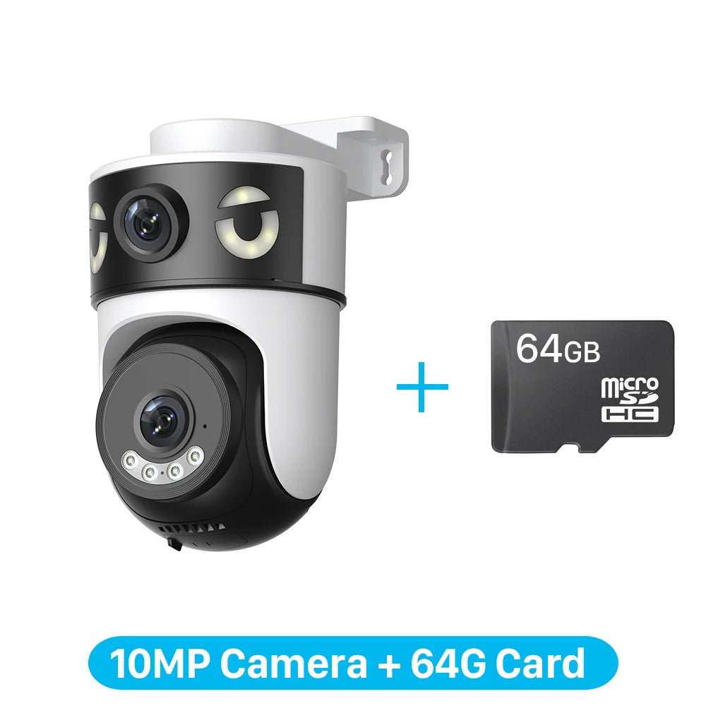 Outdoor 5K 10MP PTZ WiFi Camera Dual 2.4G+5Ghz Dual Lens 8MP 4K HD Dual Screen Auto Tracking Security Surveillance