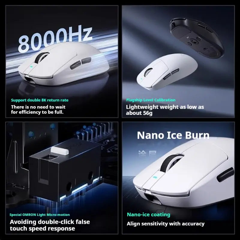 MCHOSE A7 Ultra Mouse Esports GamesThree Modes Pro Wireless Bluetooth PAW3395 Lightweight Laptop Office Mouse Support Ergonomics